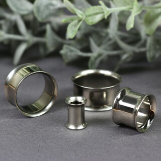 Titanium Flesh Tunnel - Double Flare - Silver