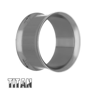 Titanium Flesh Tunnel - Double Flare - Silver 12 mm