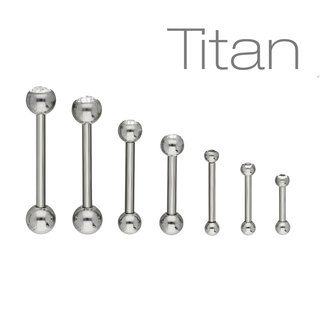 Barbell Piercing - Titanium - Silver - 1 Crystal - [99.] 1.6mm x 14mm (Balls: 5mm) - red