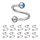 Spiral Piercing - Steel - Silver - Crystals