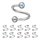 Spiral Piercing - Steel - Silver - Crystals