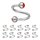 Spiral Piercing - Steel - Silver - Crystals