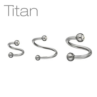 Spiral Piercing - Titanium - Silver - Crystals