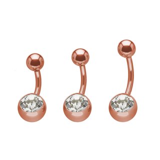 Bananabell Piercing - Steel - Rose Gold - Crystal