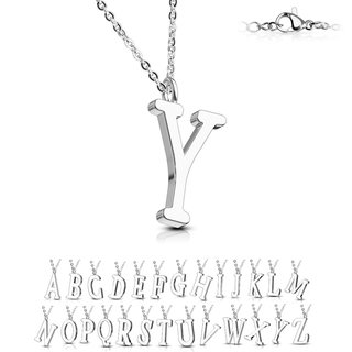 Necklace - Silver - Letter