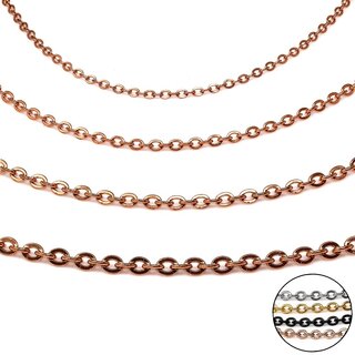 Necklace - Steel - 4 Colors - [50.] rose gold - Thickness: 1mm - Length: 60cm