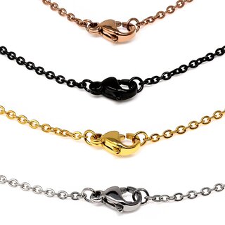 Necklace - Steel - 4 Colors - [50.] rose gold - Thickness: 1mm - Length: 60cm