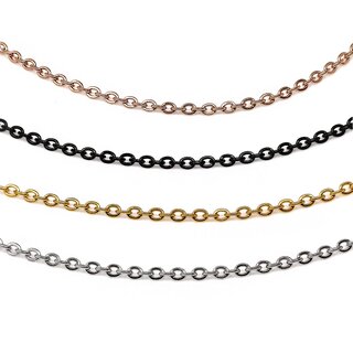 Necklace - Steel - 4 Colors - [50.] rose gold - Thickness: 1mm - Length: 60cm