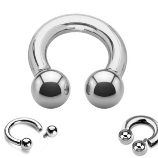 Circular Barbell - Steel - Silver - Internally Screw [09.] - 8.0 x 16 mm (Balls: 12mm)