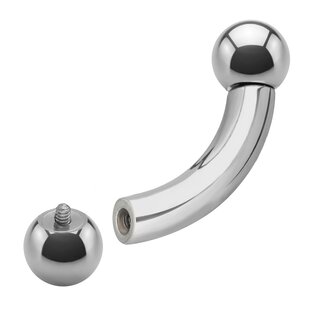 Piercing Bananabell - Steel - Silver - Internally Screw [05.] - 5.0 x 12 mm (Balls: 8mm)