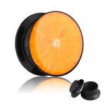 Picture Ear Plug - Screw - Orange