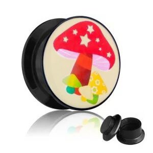 Picture Ear Plug - Screw - Mushroom