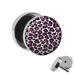 Picture Fake Plug - Leopard - Pink
