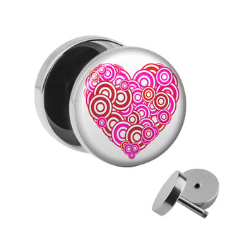Picture Fake Plug - Heart - Pink