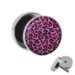 Picture Fake Plug - Leopard - Pink