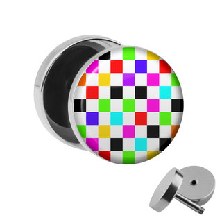 Picture Fake Plug - Chessboard - Colorful