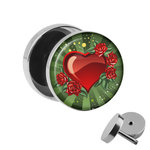 Picture Fake Plug - Heart & Roses
