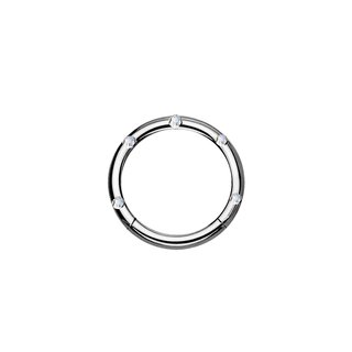 Segement Ring Piercing - Clicker - Crystals - 4 Colors
