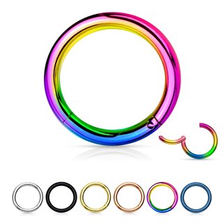 Segmentring-Clicker - Piercing - Segment-Clicker - Steel - [204.] rainbow - 1.2mm x 6mm