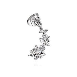 Ear Stud - Ear Cuff - Butterfly - Crystals