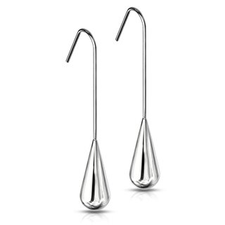 Dangle Earrings - Teardrop [01.] - silver