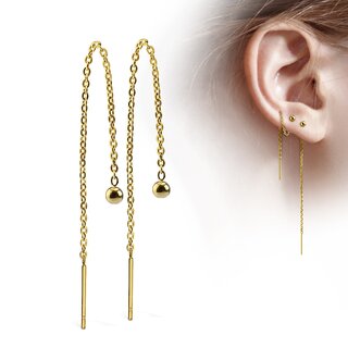 Ear Stud - Gold - Chain