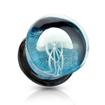 Glass Ear Plug - Jellyfish - Blue