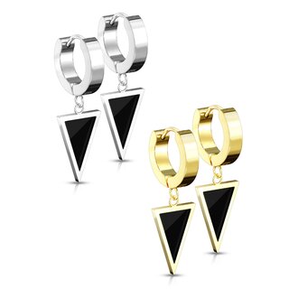 Hoop Earrings - Pendant - Triangle [01.] - silver