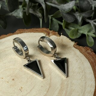 Hoop Earrings - Pendant - Triangle [01.] - silver