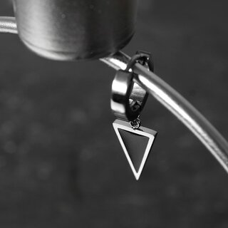 Hoop Earrings - Pendant - Triangle [01.] - silver