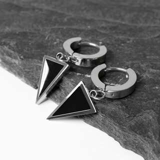 Hoop Earrings - Pendant - Triangle [01.] - silver