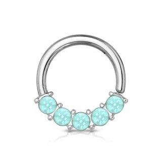 Piercing Ring - Continuous Ring - Crystals - Opalite