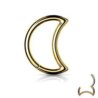 Segement Ring Piercing - Clicker - Silver - Crescent