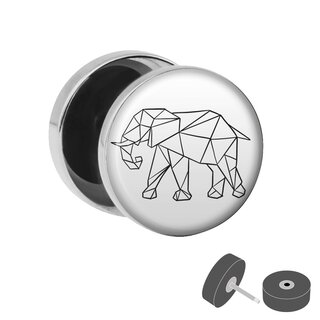 Picture Fake Plug - Elephant - White