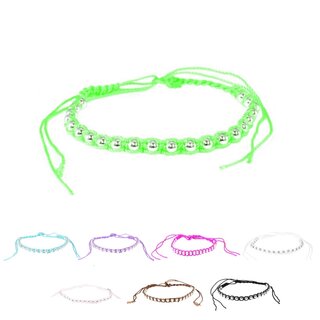 Bracelet - Fabric - Pearls - Silver