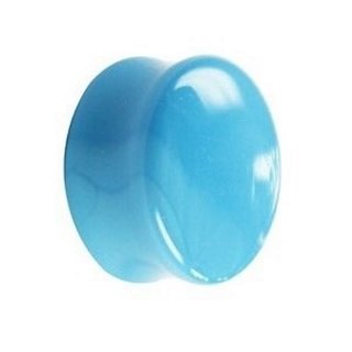 Glass Ear Plug - Light Blue