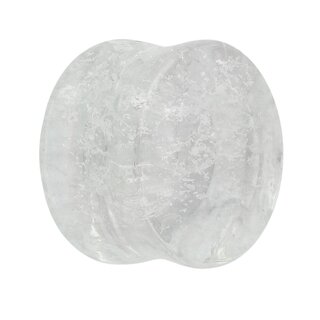 Glass Ear Plug - Marble - White