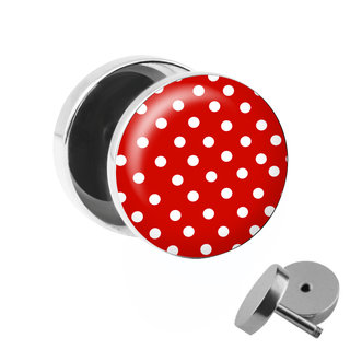 Picture Fake Plug - Polka Dots - Red