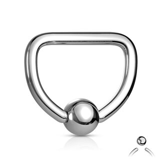 Ball Closure Ring - Half-Round - Silver