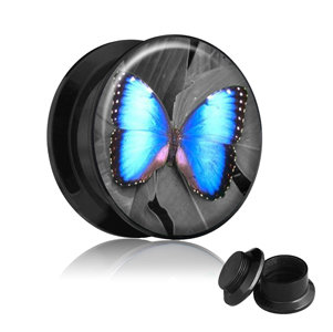 Picture Ear Plug - Screw - Butterfly