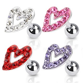 Barbell Piercing - Silver - Short - Heart