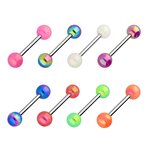 Barbell Piercing with Balls - Metallic Colored