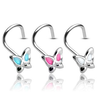 Nose Stud curved - Butterfly