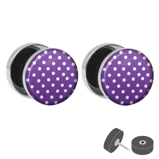 Picture Fake Plug - Polka Dots - Purple