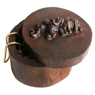 Jewelry Box - Teakwood - Elephants