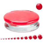 Glass Ear Plug - Divided - Red