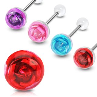 Barbell Piercing with Balls - Rose