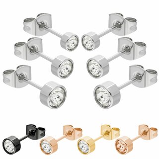 Max Palmer - 3 Pairs Ear Stud Set with Swarovski Crystal