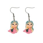 Dangle Earrings - Mermaid - Pink