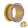 Flesh Tunnel - Gold - Crystal - Pink - Epoxy Cover